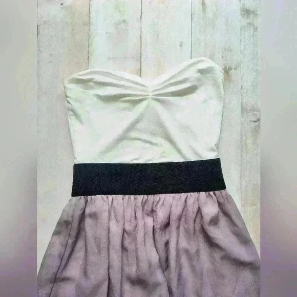 Charlotte Russe Strapless Color Block Empire Waist Mini Sheer Dress Size XS - Picture 2 of 6